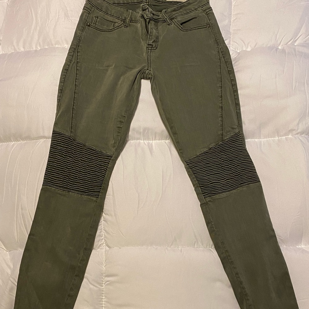 Pistola army green moto jeans size 26